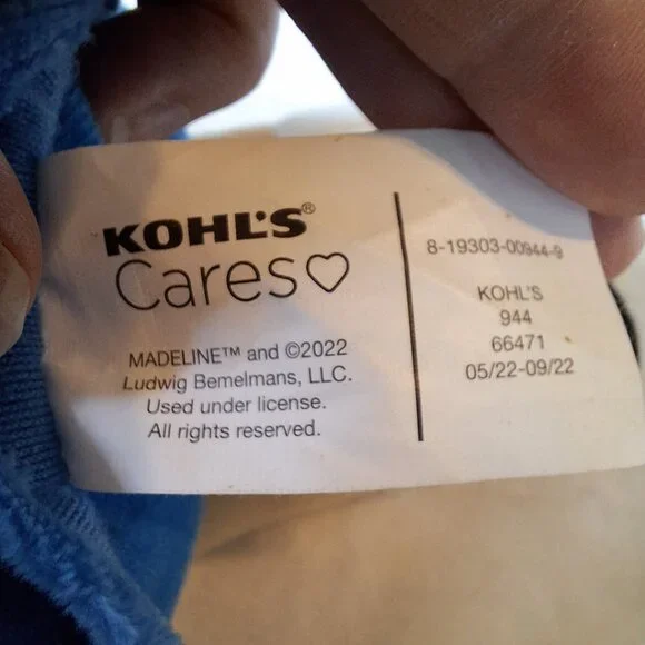 Kohls Cares Madeline Plush 12" Stuffed Doll Toy in Blue Dress & Yellow Hat - Picture 7 of 9